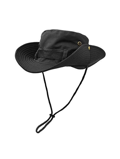 Ultrakey Outdoor Wide Brim Sun Protect Hat, Double Layer Classic US Combat Army Style Bush Jungle Sun Cap for Fishing Hunting Camping