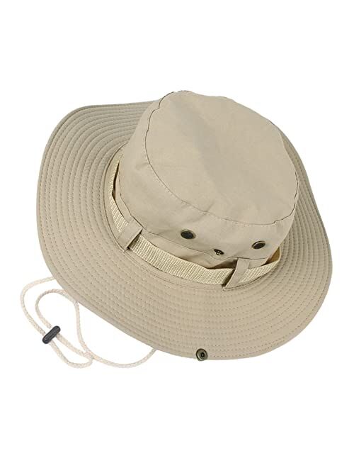 Hogrel Wide Brim Bucket Hat, UV Protection Summer Bucket Hat, Adjustable Drawstring Hat, Windproof Bucket Hats, UltraKey Bucket Hat for Men Women, Outdoor Sun Hat for Fis