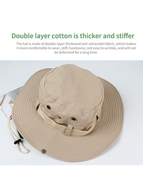 Hogrel Wide Brim Bucket Hat, UV Protection Summer Bucket Hat, Adjustable Drawstring Hat, Windproof Bucket Hats, UltraKey Bucket Hat for Men Women, Outdoor Sun Hat for Fis