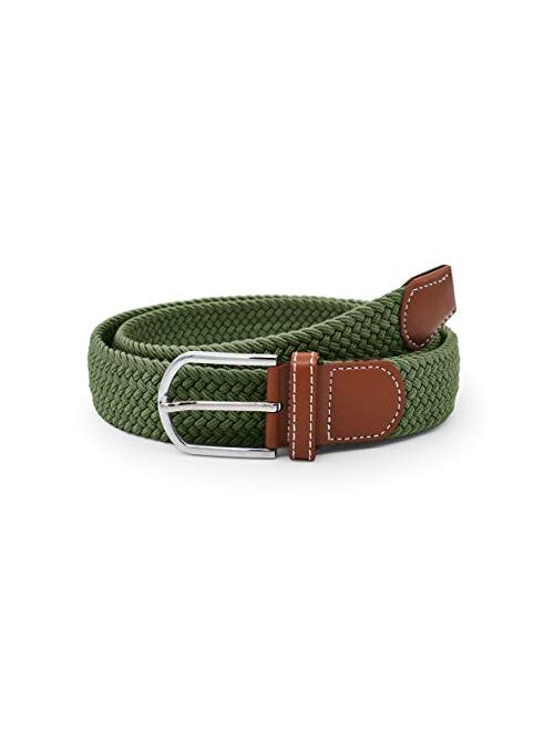 Ultrakey Weave Elastic Belt, Unisex Braided Casual Outdoor Fabric Woven Belt Waist Straps with Metal Buckle