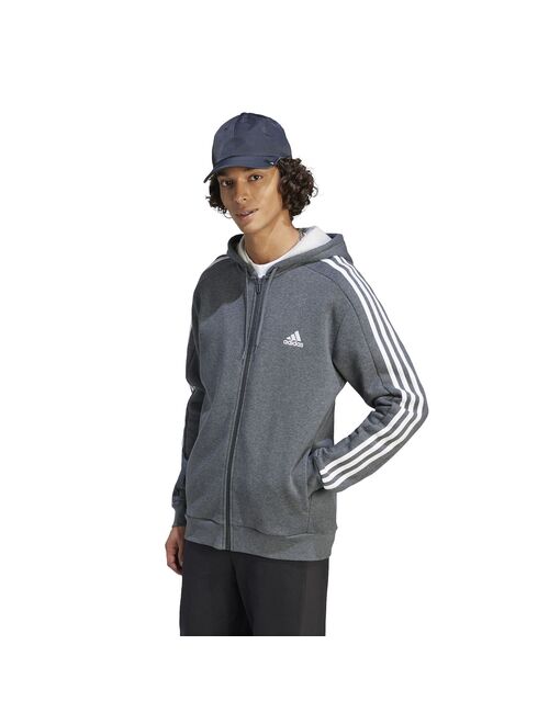 Men's adidas Sportswear Essentials Fleece 3-Stripes Full-Zip Hoodie