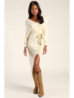 Fall into Fashion Burgundy Dolman Sleeve Sweater Midi Dress