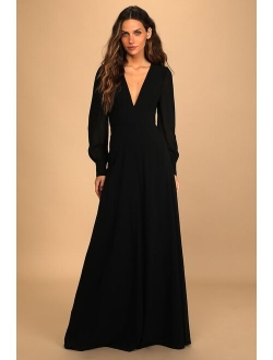 Talk About Divine Burgundy Long Sleeve Backless Maxi Dress