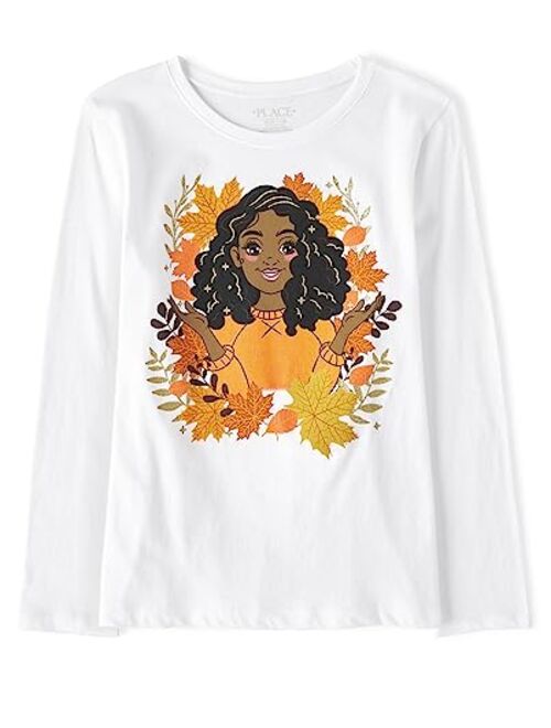 The Children's Place Girls' Long Sleeve Fall Graphic T-Shirt
