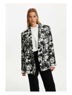 NOCTURNE Women's Printed Double Breasted Jacket