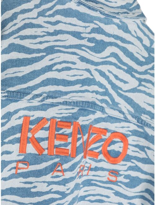 Kenzo Kids tiger-print denim shirt jacket