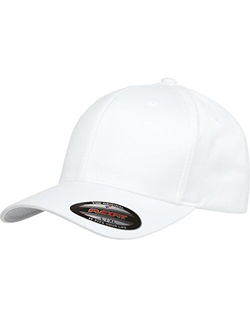 Flexfit Men's Athletic Baseball Fitted Cap, White, Small/Medium