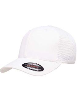 6533 Ultrafibre & Airmesh Fitted Cap, Set of White / Maroon Sets - Small/Medium