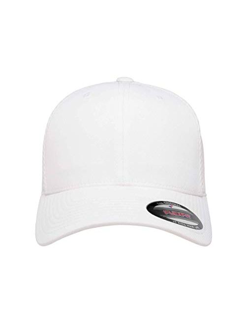 Flexfit 6533 Ultrafibre & Airmesh Fitted Cap, Set of White / Maroon Sets - Small/Medium