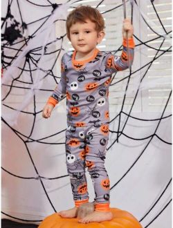 Young Boy Halloween Print Snug Fit PJ Set