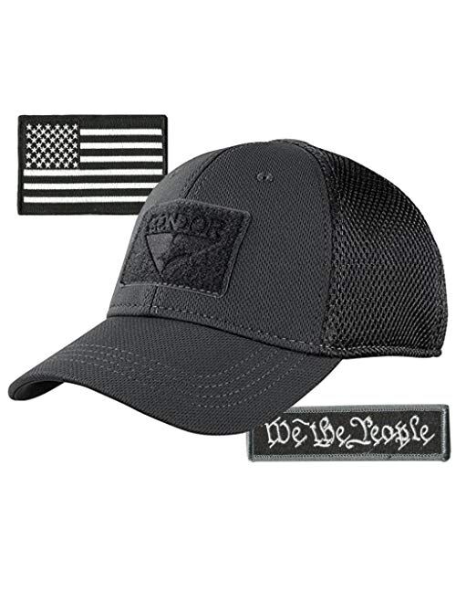 Gadsden And Culpeper Condor MESH Fitted Tactical Cap Bundle - We The People & USA - Choose Size