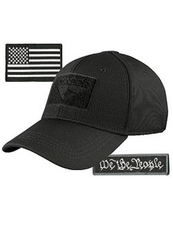 Condor Fitted Tactical Cap Bundle - We The People & USA Patches - Choose Size