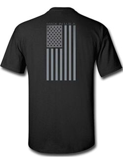 Black Made USA Flag Subdued Banner Print T-Shirt