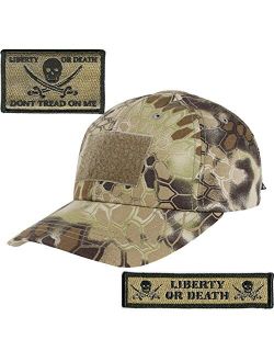 Kryptek-Highlander Tactical Patch & Mesh Hat Bundle (USA-Flag/DTOM)