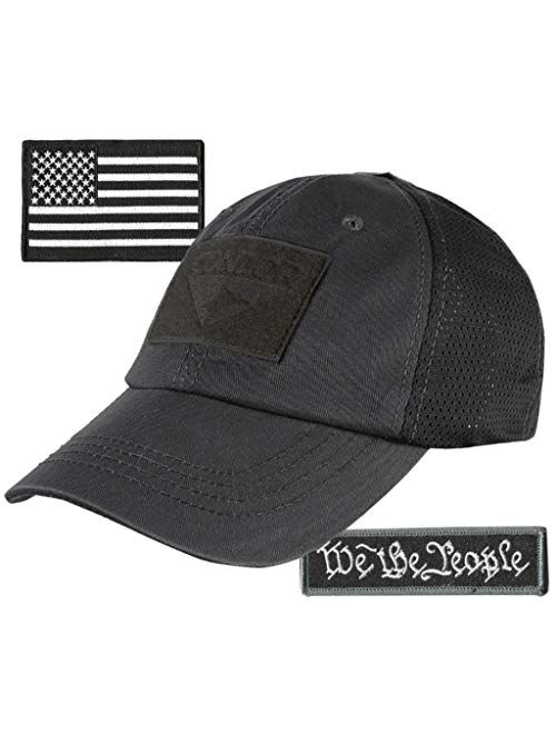 Gadsden And Culpeper Condor Operator Cap Mesh-Back Bundle - AR-15 & We The People Patches - Olive Drab