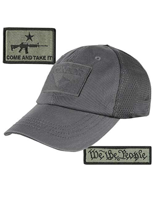 Gadsden And Culpeper Condor Operator Cap Mesh-Back Bundle - AR-15 & We The People Patches - Olive Drab
