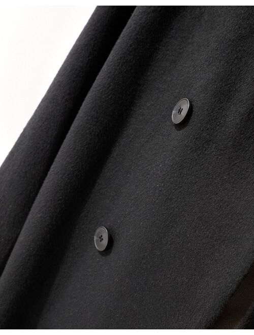 ASOS DESIGN oversized wool mix overcoat in black