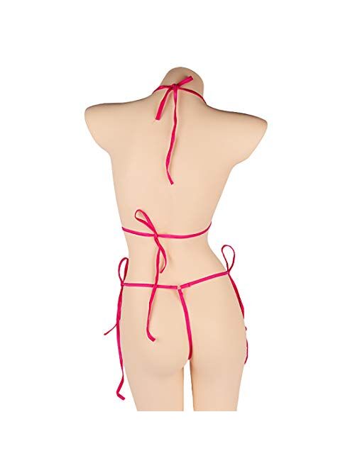 HiSexy Women 2 Pieces Mini Bikini Set Sexy Cut Out Swimwear Halter Micro Lingerie Tie String Swimsuit