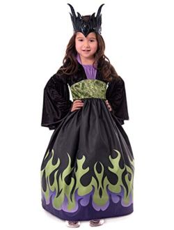 Little Adventures Dragon Queen Dress Up Costume with Soft Crown