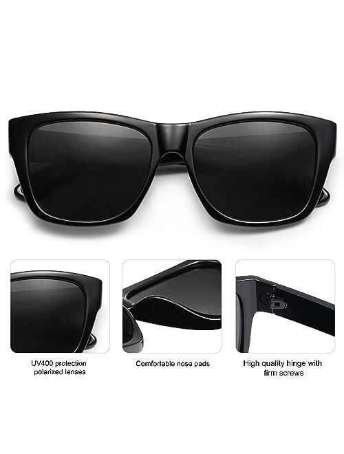 SOJOS Classic Square Polarized Sunglasses for Women Men Retro UV400 Sunnies SJ2280