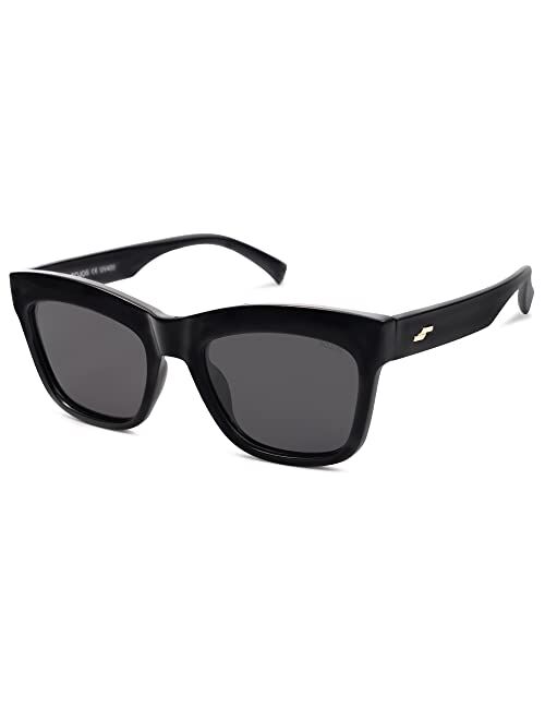 SOJOS Retro Trendy Cat Eye Polarized Sunglasses Womens Chuncky Stylish Sunnies SJ2254