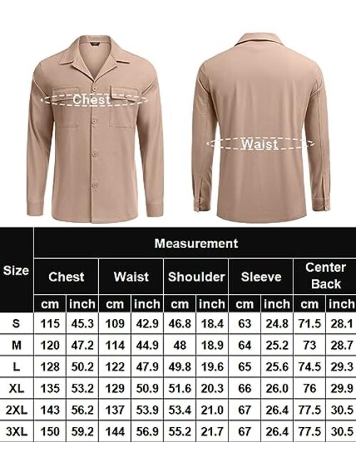 COOFANDY Men's Casual Shirt Jacket Cotton Linen Shacket Lightweight Work Coat Button Down Overshirt