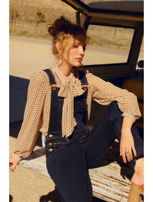 Lulus Radiantly Retro Ivory Multi Print Button-Up Top