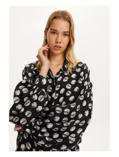 NOCTURNE Women's Printed Oversized Shirt