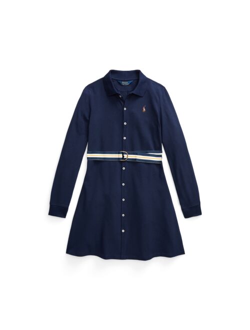 POLO RALPH LAUREN Big Girls Belted Knit Oxford Polo Dress