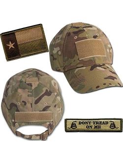Texas Tactical Hat & Patch Bundle (2 Patches   Hat) - Multicam,one size fits most