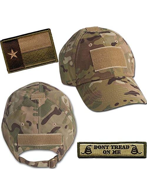 Gadsden And Culpeper Texas Tactical Hat & Patch Bundle (2 Patches + Hat) - Multicam,one size fits most