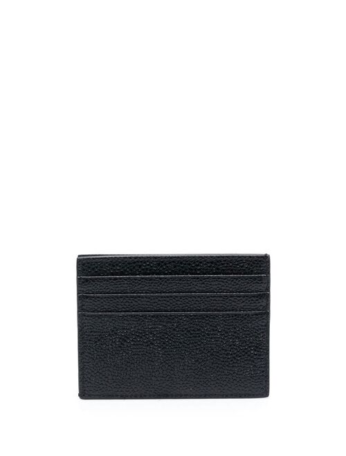 Thom Browne Card Holder With Note Compartment In Black Pebble Grain