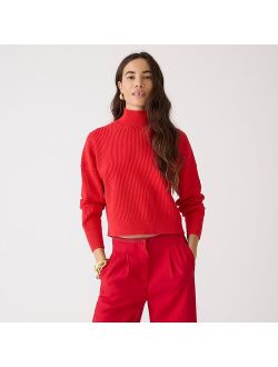 Ribbed turtleneck sweater in stretch yarn