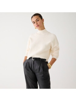 Ribbed turtleneck sweater in stretch yarn