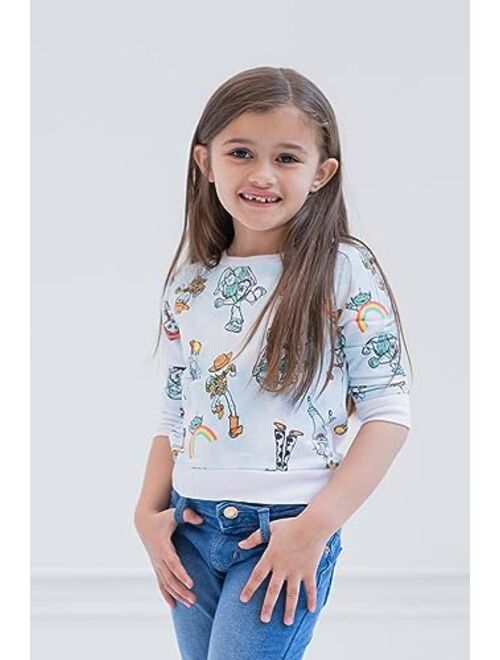 Disney Lion King Toy Story Frozen Mickey Mouse Moana Ariel Girls French Terry Fashion Pullover Sweatshirt Infant to Big Kid