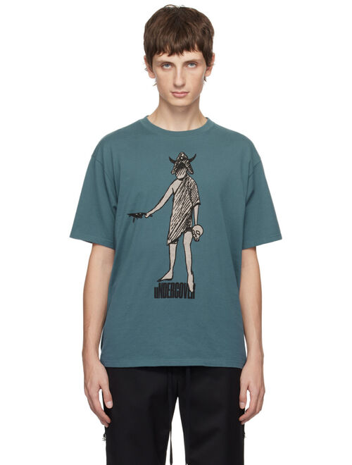 UNDERCOVER Blue Printed T-Shirt