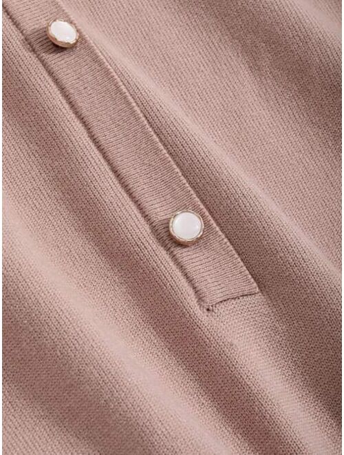 DAZY Contrast Collar Button Front Dress