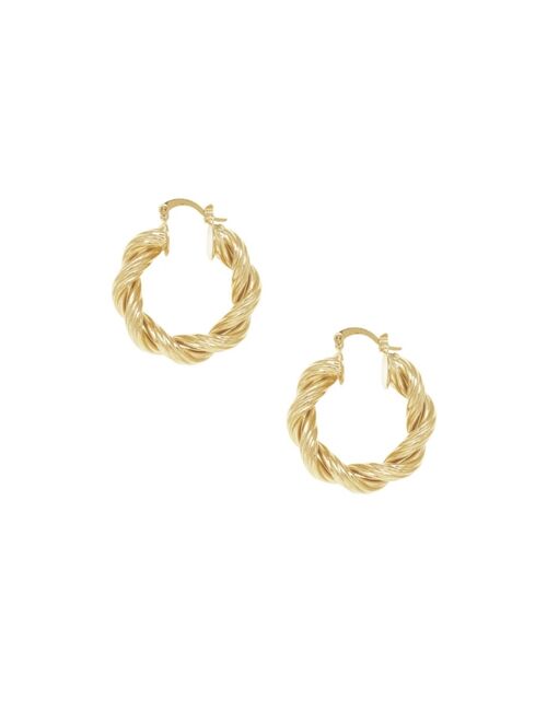 ETTIKA 18K Gold Modern Day Twist Women's Hoop Earrings