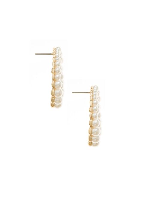 ETTIKA Blushing Imitation Pearl Earrings in 18K Gold Plating