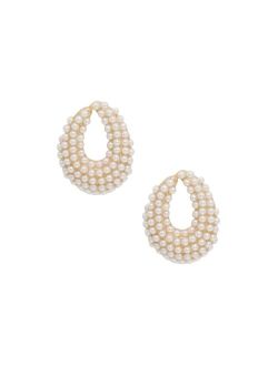 Cluster Stud Imitation Pearl Earrings