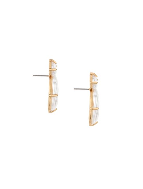 Ettika Double Imitation Pearl Nugget 18K Gold Plated Earrings