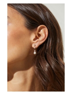 ELIOT DANORI Cubic Zirconia Imitation Pearl Linear Earrings