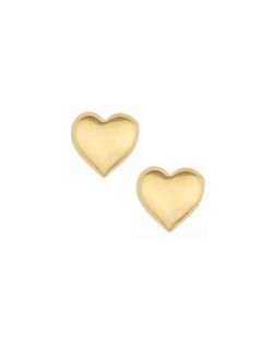 18K Gold Plated Heart Stud Earrings