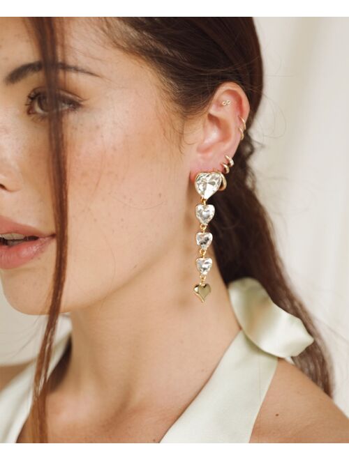 ETTIKA 18K Gold Plated Glass Love Drop Earrings