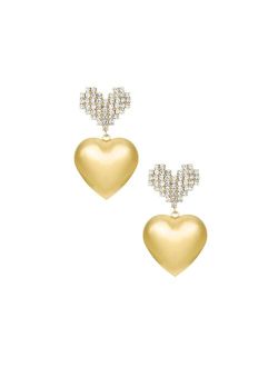 Digital Love Heart 18K Gold Plated Dangle Earrings
