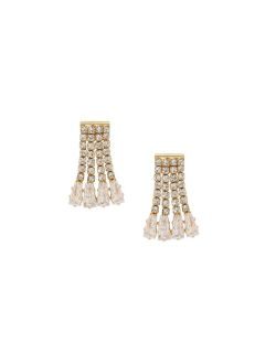 Crystal Fringe Dangle Stud Earrings
