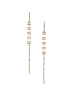On The Line 18K Gold Plated Linear Earrings