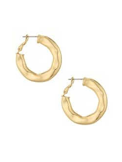 18K Gold Plated Wavy Hoops