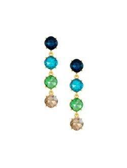 Four the Money Blue Glass Earrings