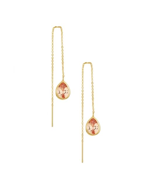 Ettika Barely There Chain Topaz Cubic Zirconia 18K Gold Plated Dangle Earrings